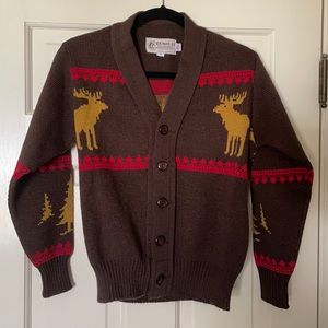 NWOT Bemidji Woolen Mills Wool Moose Cardigan